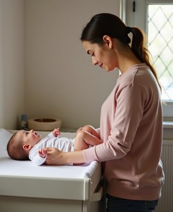 Mama am Wickeltisch